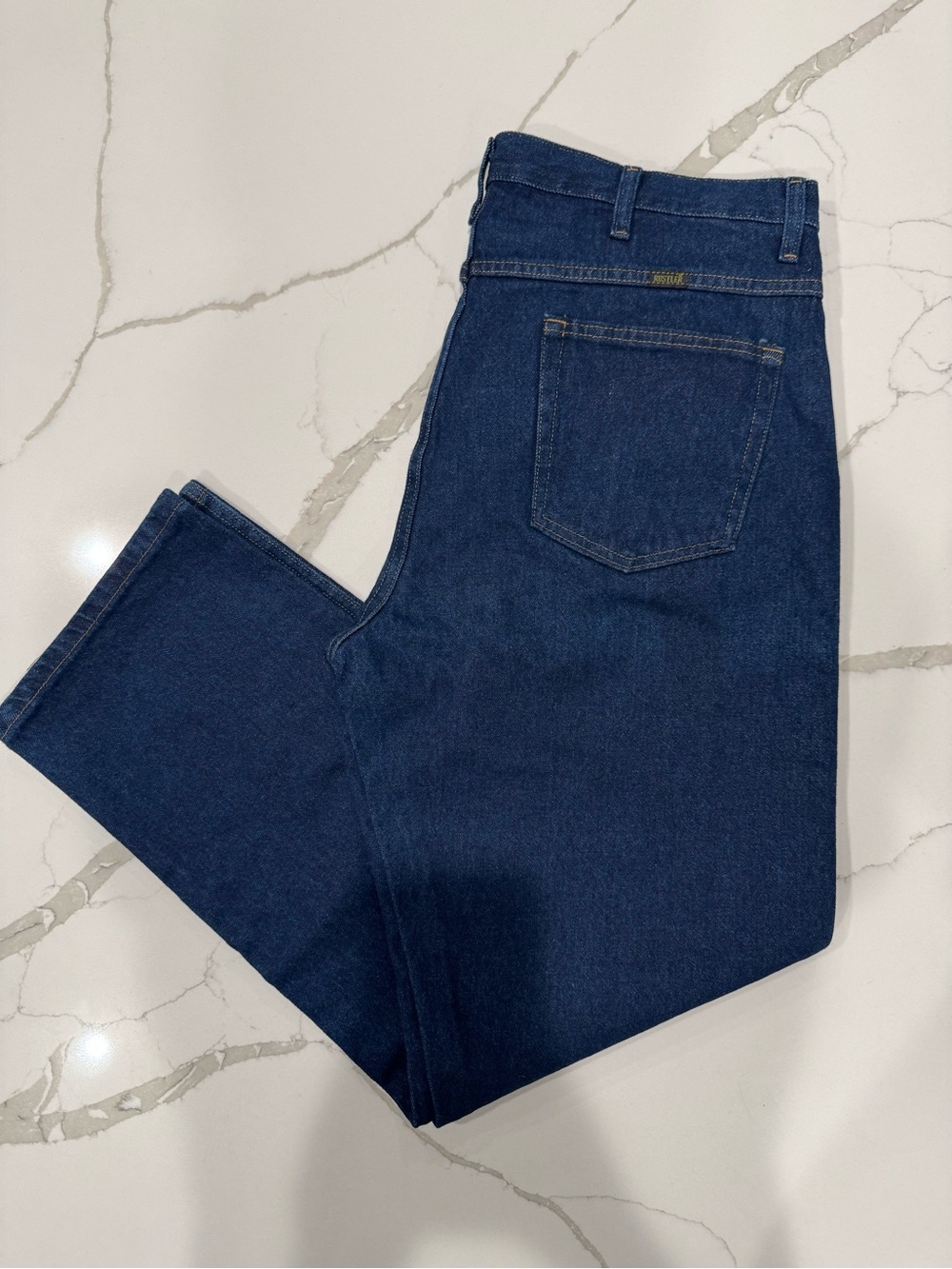 Rustler Classic Regular Fit Straight Leg Jeans Mens 40x32 Dark Wash Denim